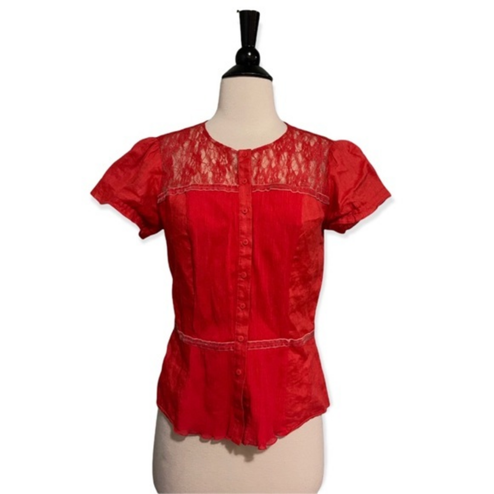 Emanuel Ungaro‎ VTG Linen Lace Blouse 4